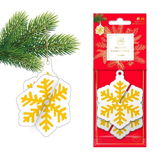 Aroma Car, Xmas 3D Snowflake, Cinnamon, Room Air Freshener