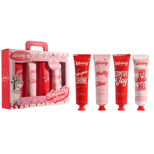 Set The Luxury Bathing Company: Candy Canes, Cocoa & Vanilla Swirl, Moisturizing, Hand Cream, 100 ml + Candy Canes, Cocoa & Vanilla Swirl, Hydrating & Softening, Body Cream, Daily, 100 ml + Candy Canes, Cocoa & Vanilla Swirl, Soothing, Bath Soak, 100 g…
